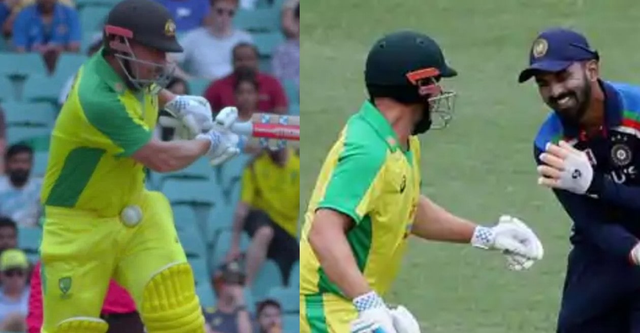 AUS vs IND – WATCH: KL Rahul, Aaron Finch share a light moment after latter gets hit on stomach in second ODI