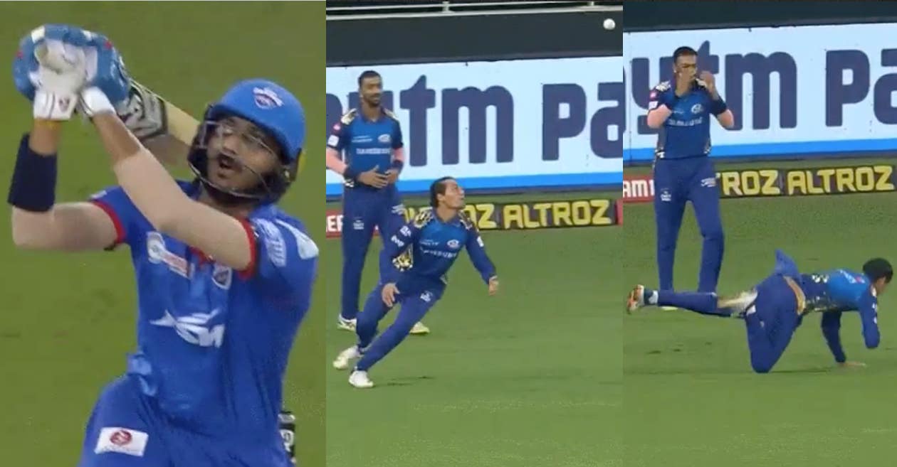 IPL 2020 – WATCH: Rahul Chahar takes a magnificent juggling catch to dismiss Axar Patel
