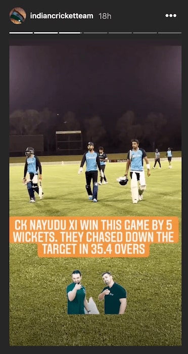 Indian Cricket Team Instagram story