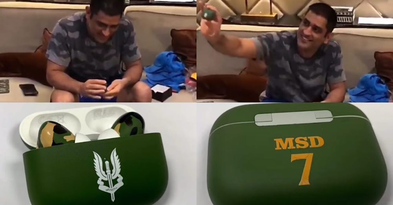 WATCH: MS Dhoni’s priceless reaction as he unboxes his new AirPods with ‘Balidaan’ insignia