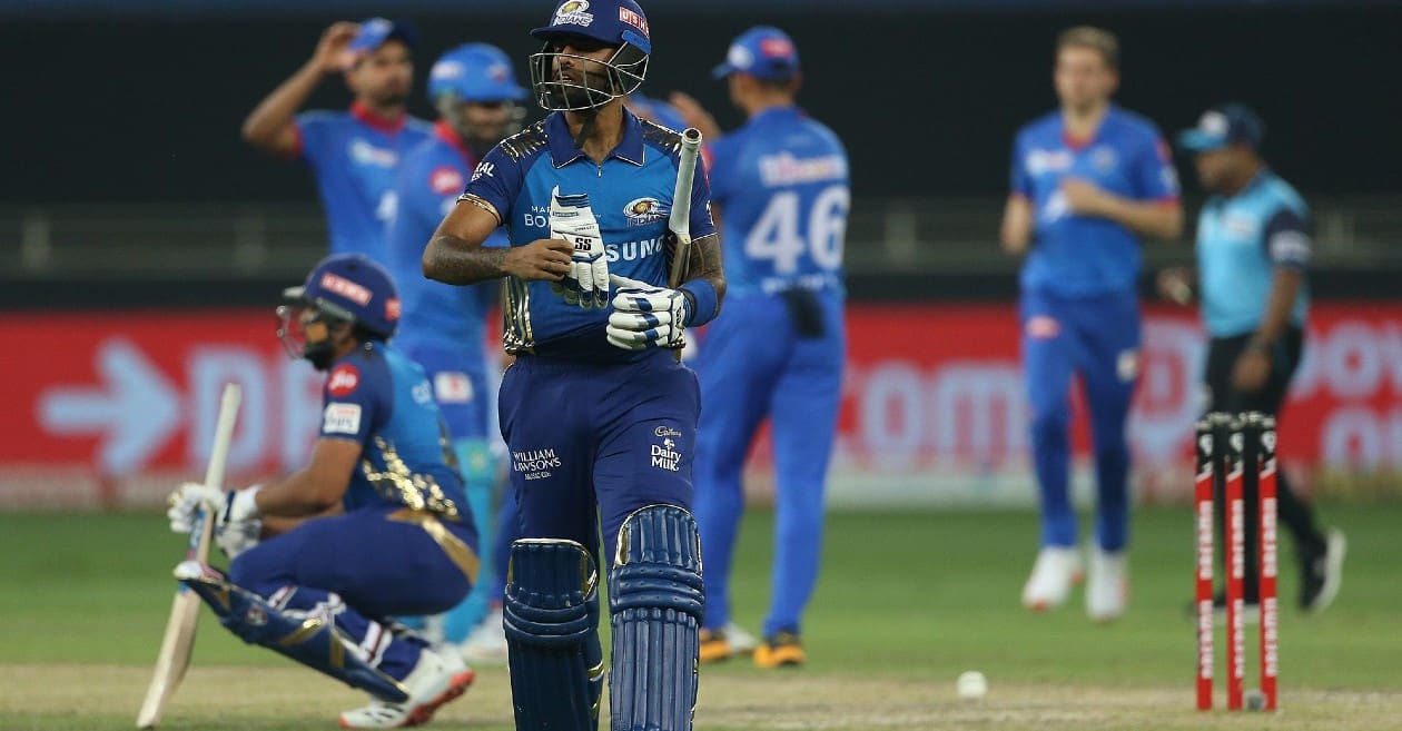 IPL 2020: WATCH – MI’s Surya Kumar Yadav sacrifices his wicket for Rohit Sharma after a mix-up against DC