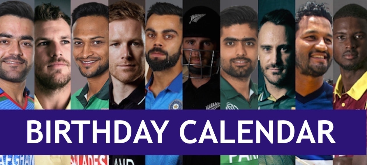 Cricketers Birthday Calendar Crickettimes Com