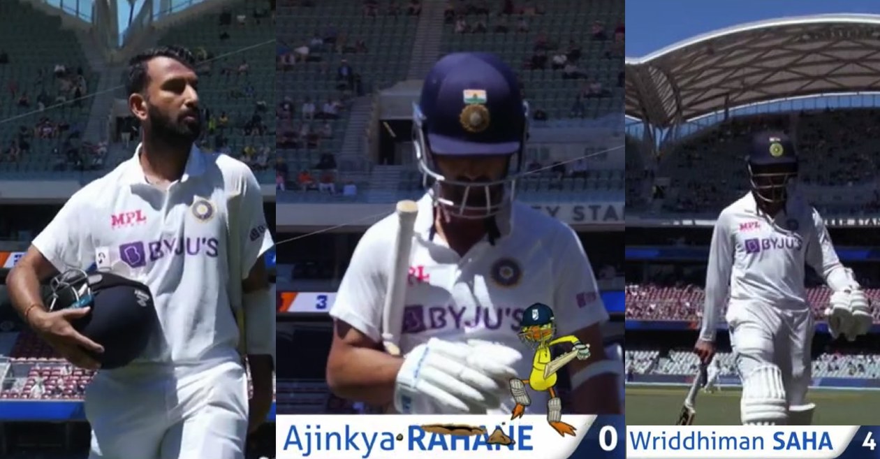 Twitter erupts as India collapse to 36 in second innings at Adelaide – their lowest total in Test history