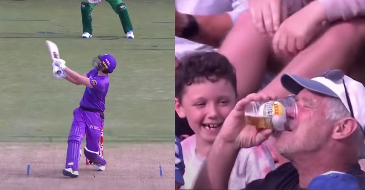 BBL 10 – WATCH: Dawid Malan’s six lands into a beer glass; the old man refuses to return ball