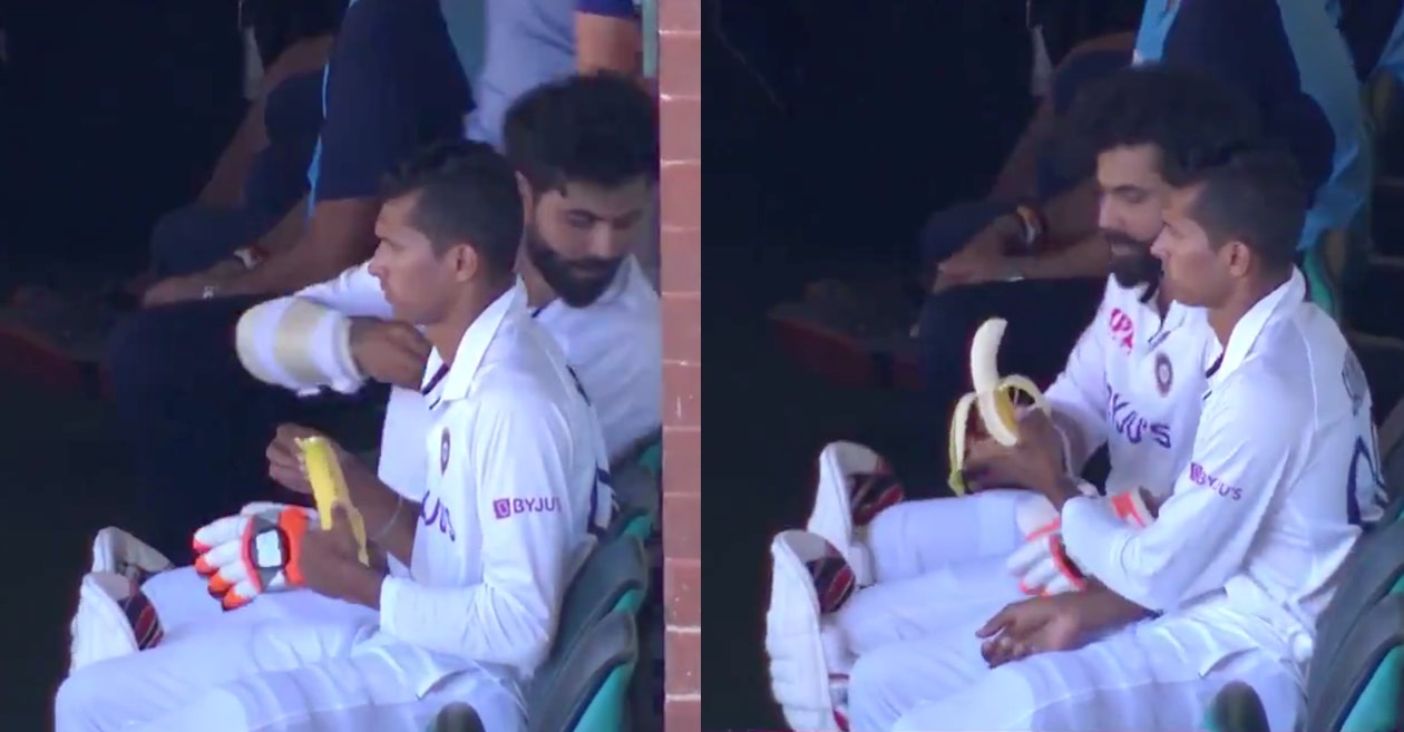 AUS vs IND: WATCH: Navdeep Saini peeling the banana for injured Ravindra Jadeja