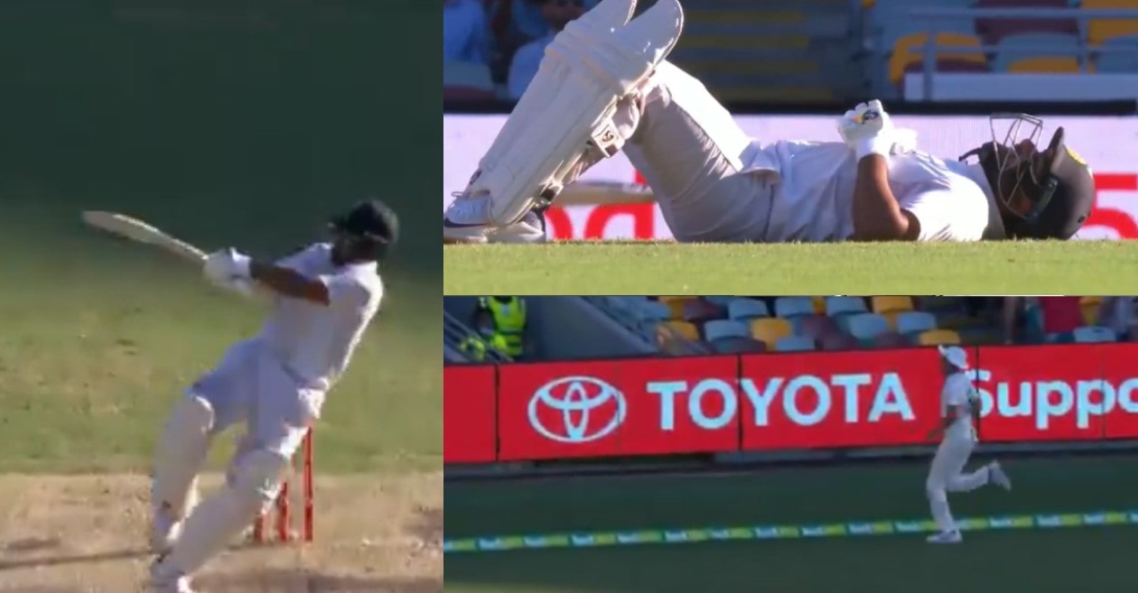 WATCH – Rishabh Pant falls on the ground while smacking Josh Hazlewood during his heroic knock in Gabba Test