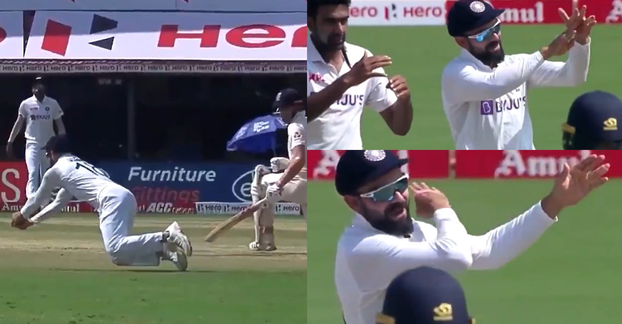 Virat Kohli reviews Dom Sibley wicket