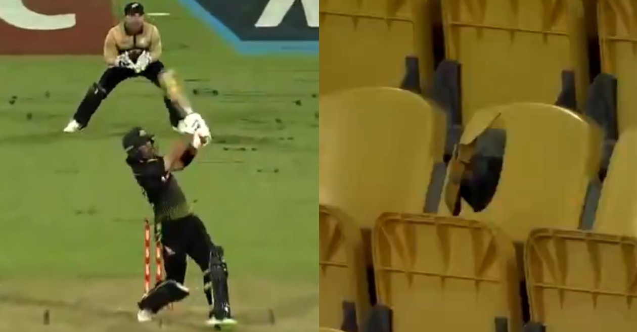 NZ vs AUS: WATCH – Glenn Maxwell breaks a seat with a monster six at Wellington stadium