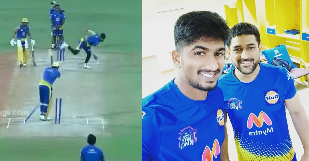 IPL 2021: WATCH – Young Harishankar Reddy shatters MS Dhoni’s leg-stump in CSK’s practice match