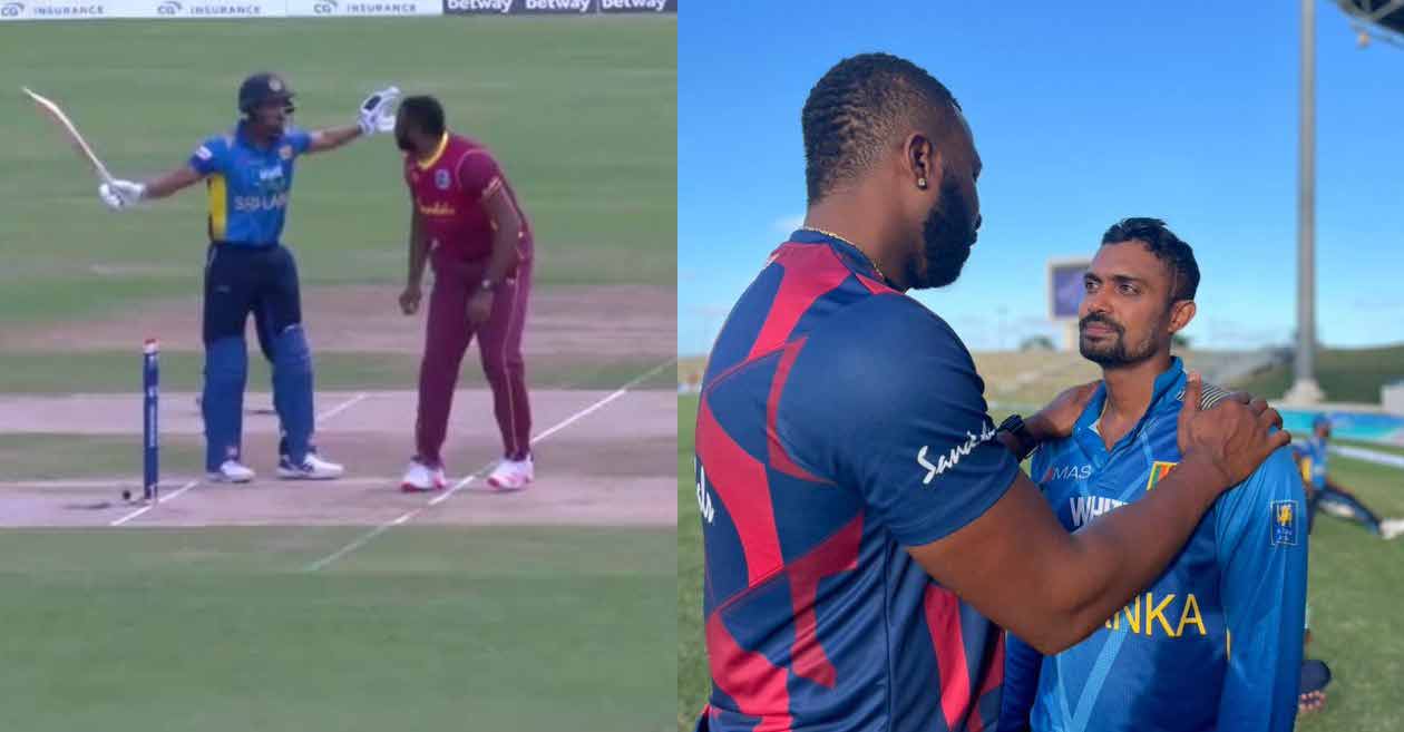 WI vs SL: Kieron Pollard apologises to Dhanushka Gunathilaka after getting him out for obstructing the field