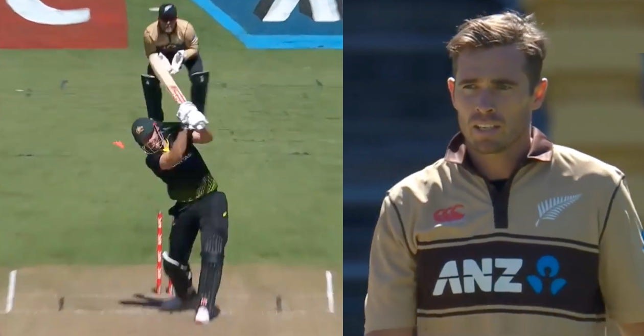 NZ vs AUS: WATCH – Tim Southee knocks over Mitchell Marsh with a pinpoint yorker in the T20I series decider