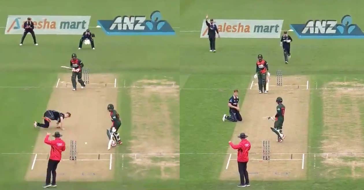 WATCH: Bangladesh batsman Mohammad Mithun gets out in the worst way against New Zealand