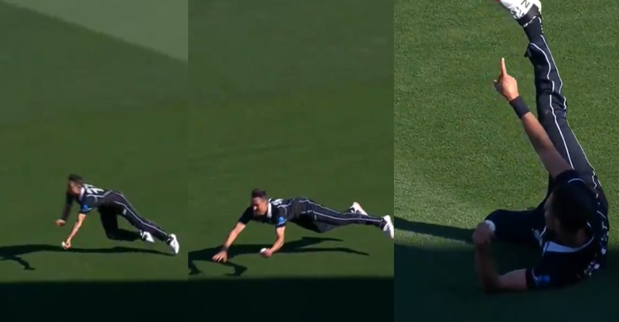 NZ vs BAN – WATCH: Trent Boult plucks a one-handed blinder to dismiss Liton Das in 3rd ODI