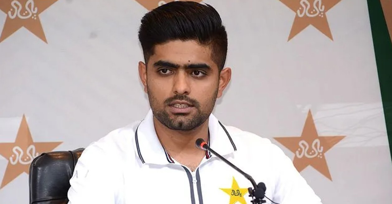 Pakistan skipper Babar Azam reacts after overtaking India captain Virat Kohli in ICC ODI rankings