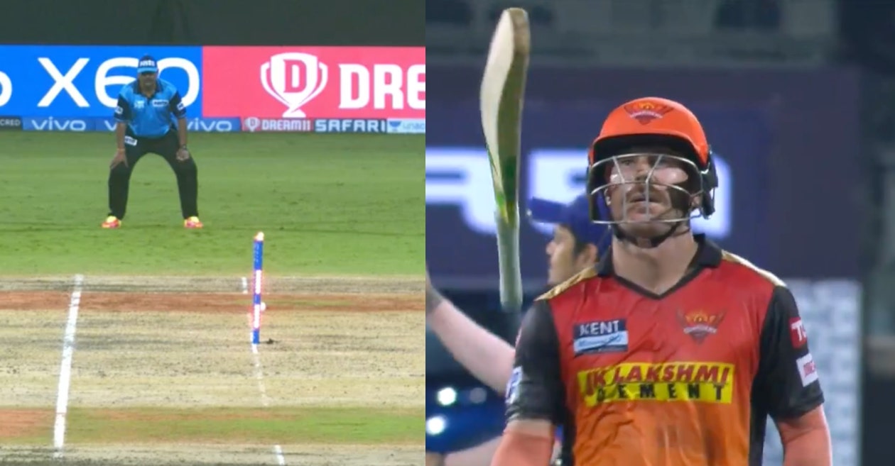 IPL 2021: WATCH – Hardik Pandya hits the bulls-eye to send back David Warner packing during MI’s win over SRH