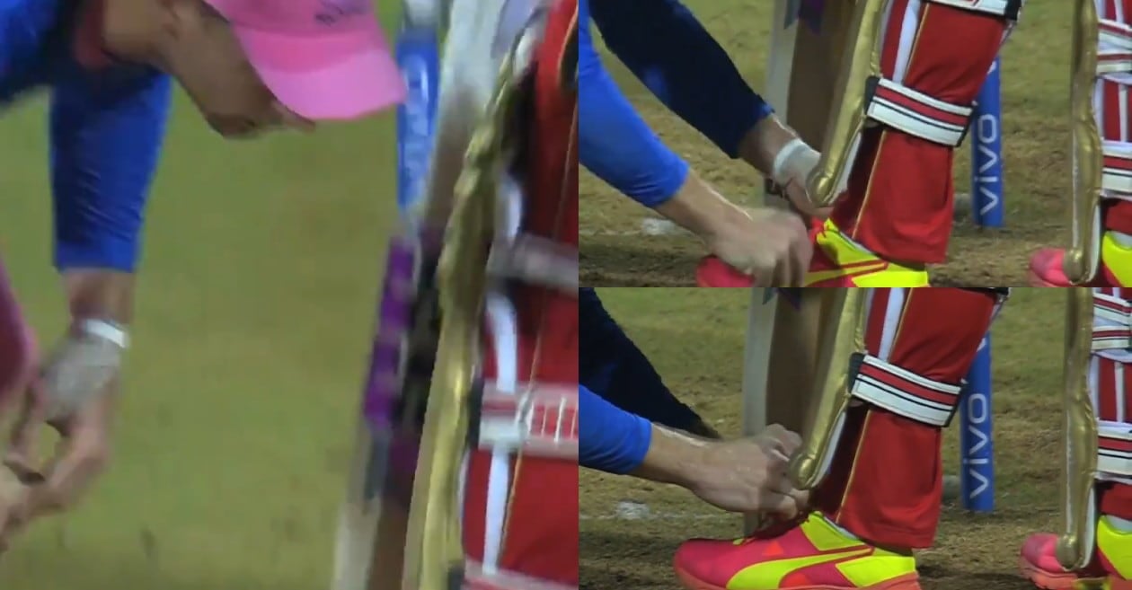 IPL 2021: WATCH – Jos Buttler shows ‘Spirit of Cricket’ in RCB vs RR clash; ties shoelaces of Devdutt Padikkal