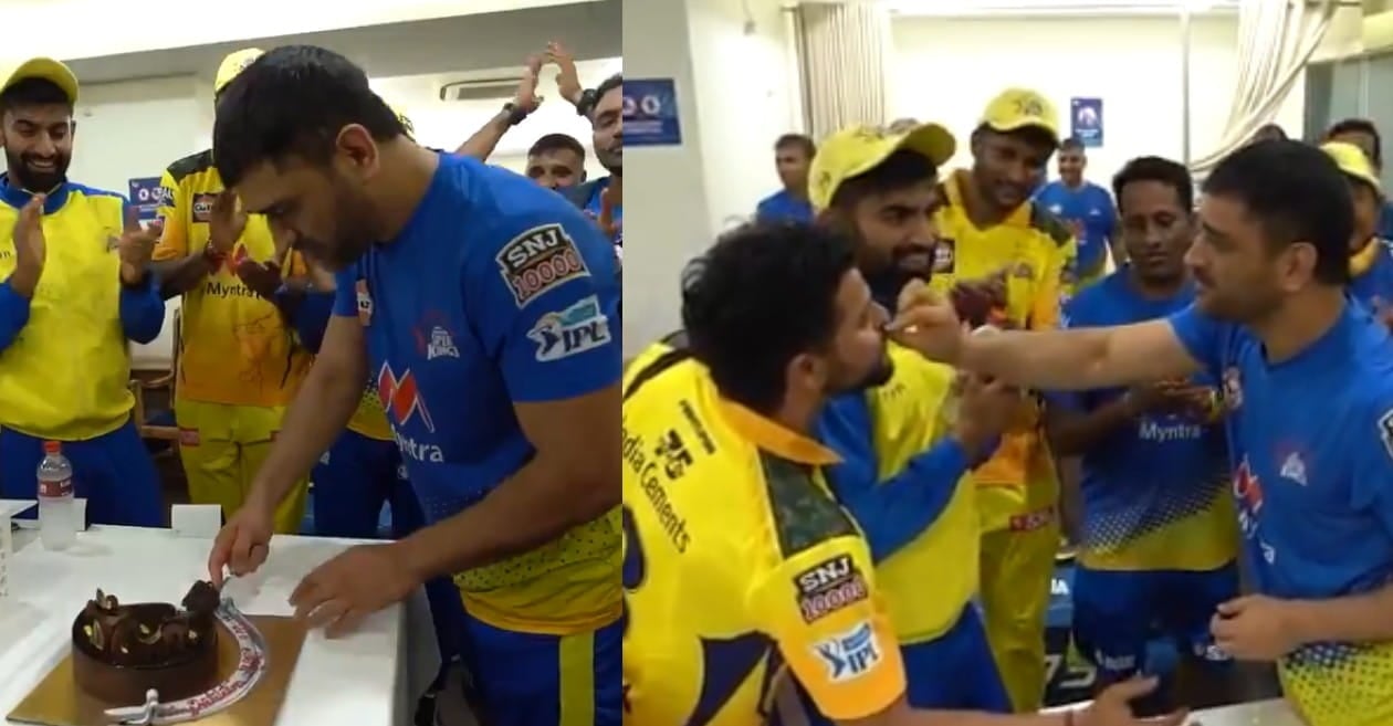 IPL 2021: WATCH – MS Dhoni celebrates with his teammates after reaching 200 matches milestone for CSK