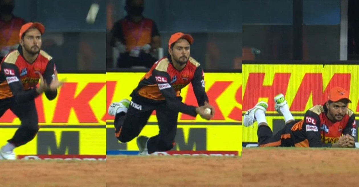 IPL 2021: WATCH – Manish Pandey takes a magnificent diving catch to dismiss Washington Sundar