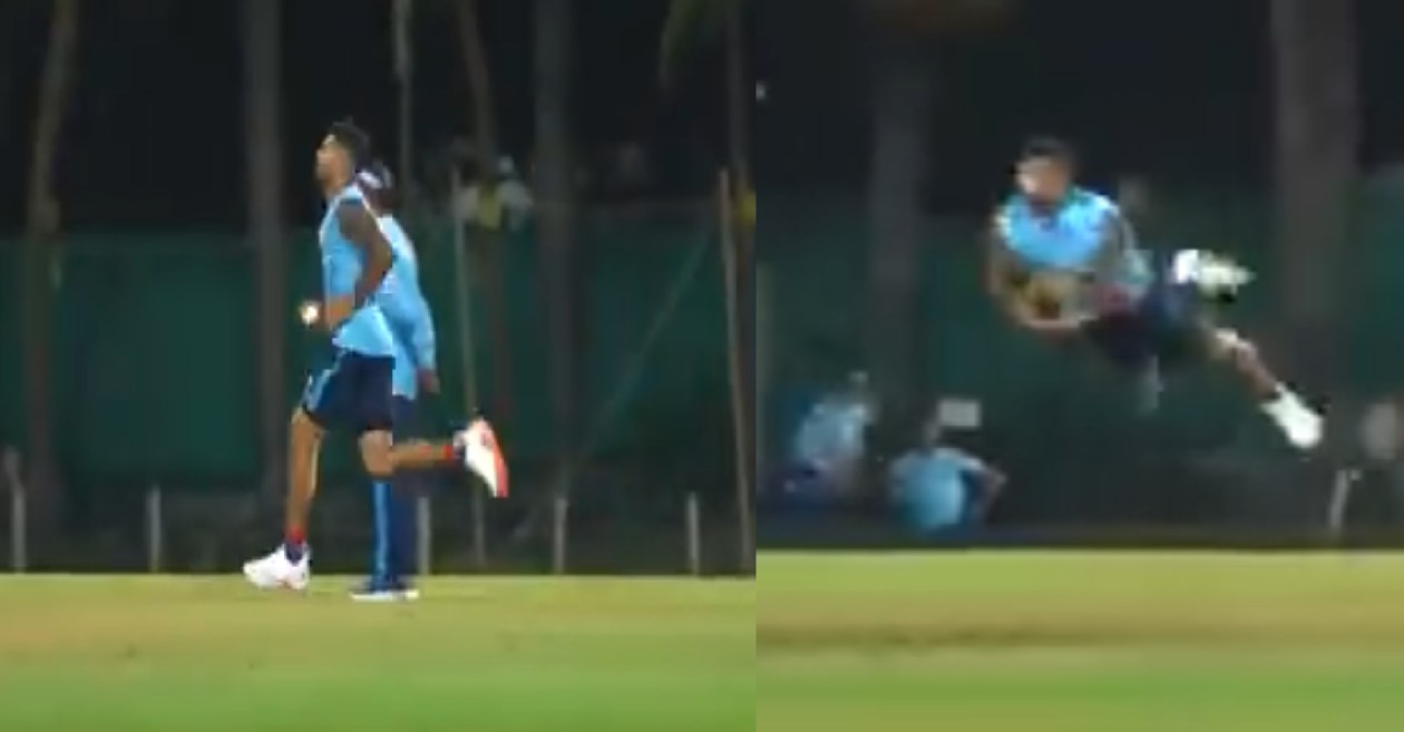 IPL 2021 – WATCH: Delhi Capitals pacer Umesh Yadav takes a one-handed stunner during the practice session