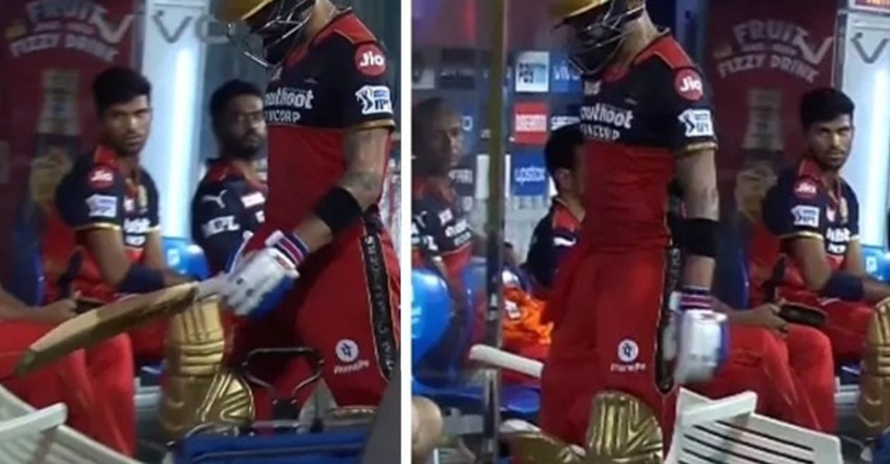 IPL 2021: WATCH – ‘Angry’ Virat Kohli smashes chair with his bat after getting out to Jason Holder