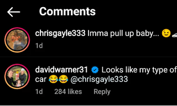 David Warner comments on Chris Gayle