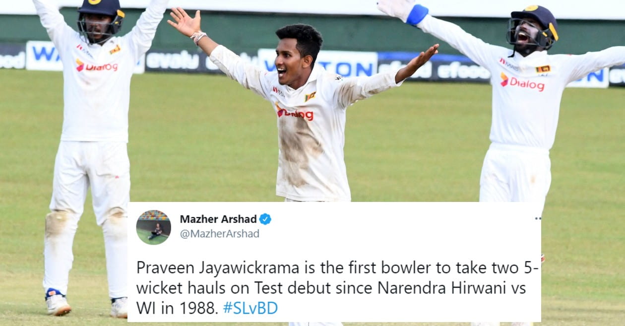 Twitter reactions: Praveen Jayawickrama’s stunning debut figures steer Sri Lanka to series win over Bangladesh