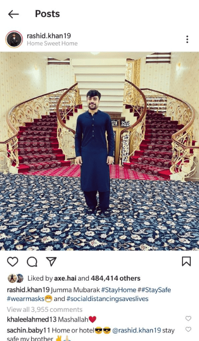Rashid Khan Instagram Post