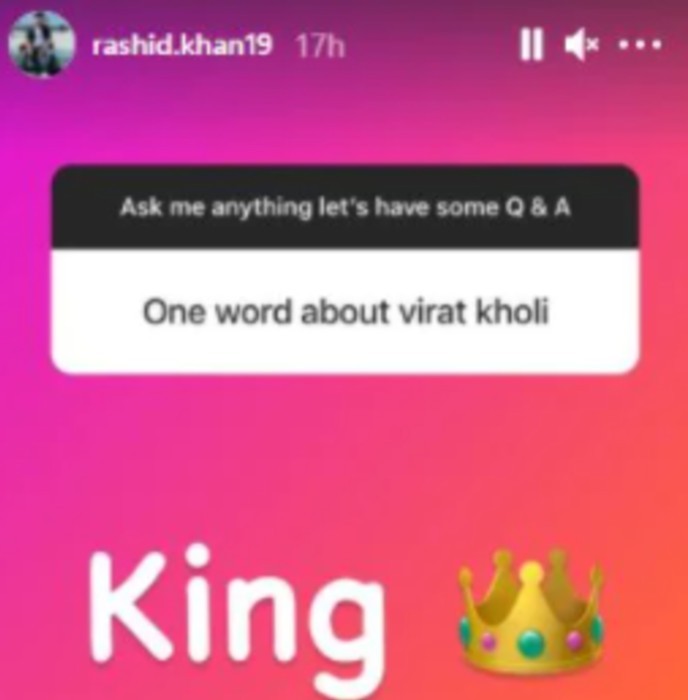 Rashid Khan on Virat Kohli