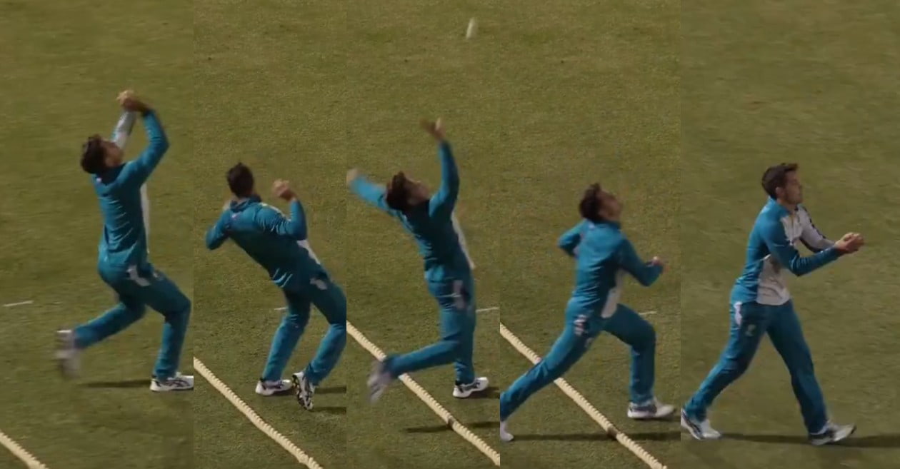 WATCH: Alex Carey takes a stunning catch on boundary line to dismiss Mitchell Marsh during an intra-squad match