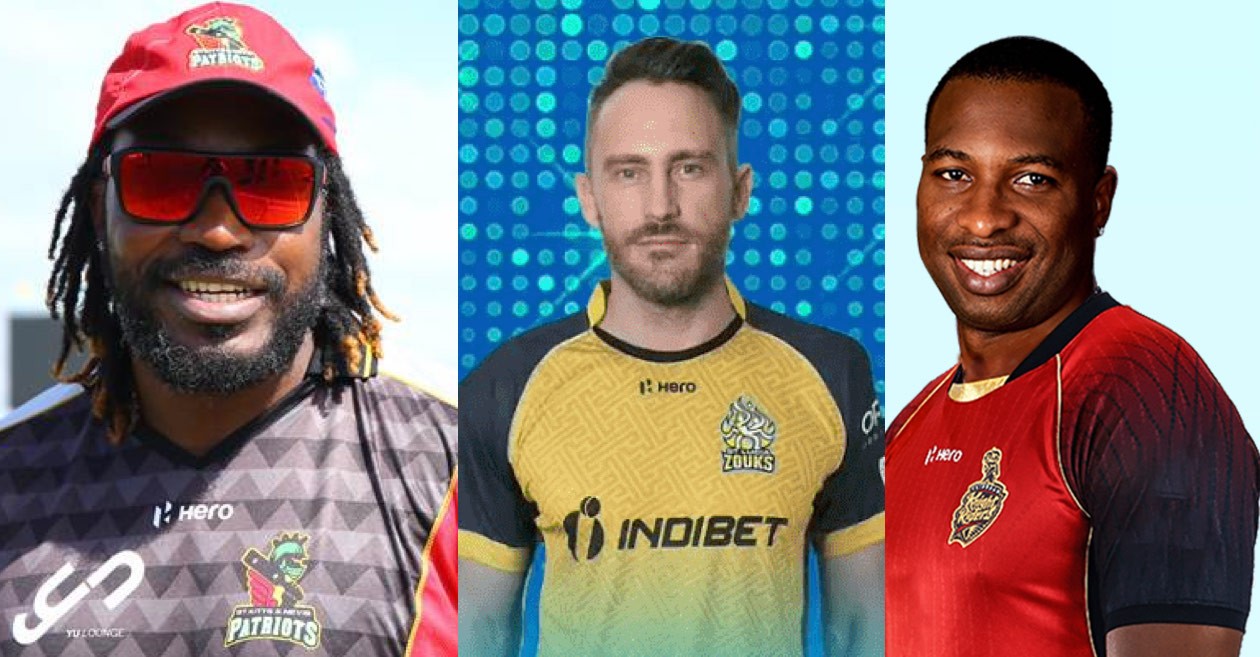 Chris Gayle, Faf du Plessis, Kieron Pollard