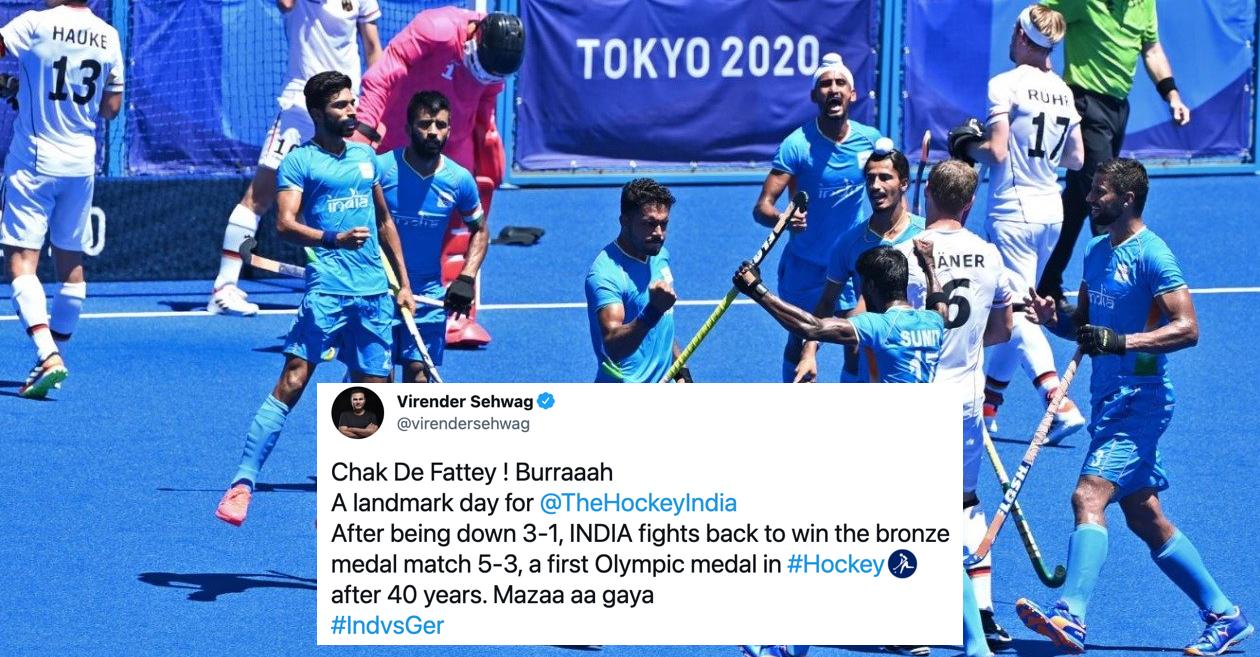 Cricket fraternity erupts as India beat Germany to clinch bronze at Tokyo Olympics 2020