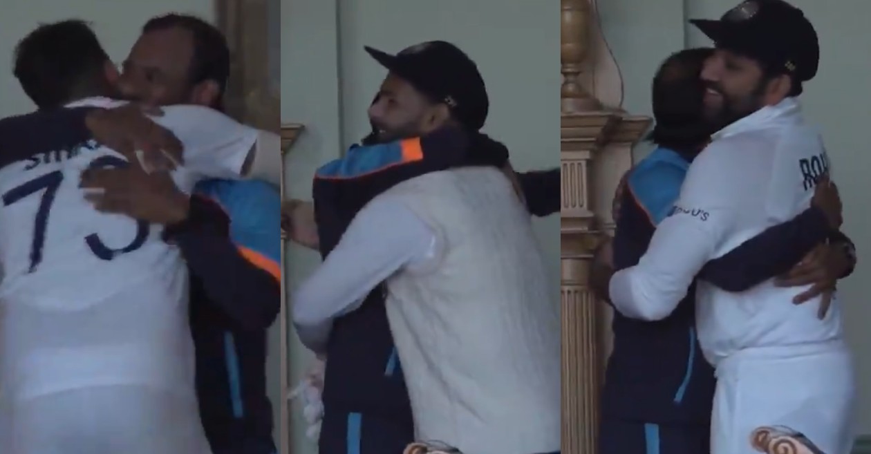 Team India players' celebration inside pavilion after Lords victory