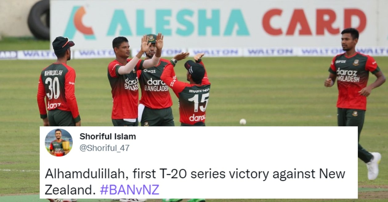 Twitter reactions: Nasum Ahmed, Mustafizur Rahman shine in Bangladesh’s series-clinching win over New Zealand