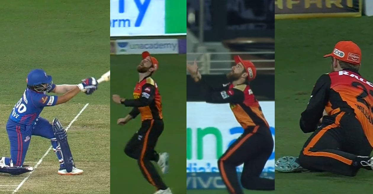 Kane Wiliamson takes a splendid catch to remove Prithvi Shaw in IPL 2021