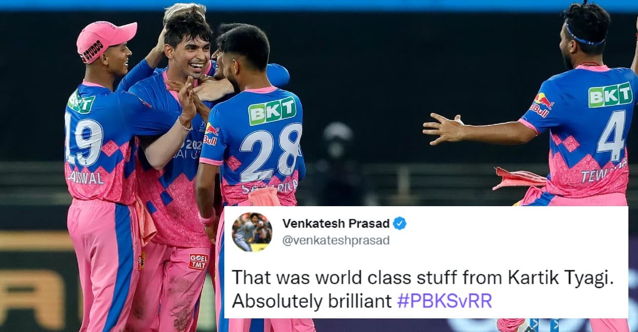 Twitter reactions Kartik Tyagi seals a win for RR from jaws of defeat
