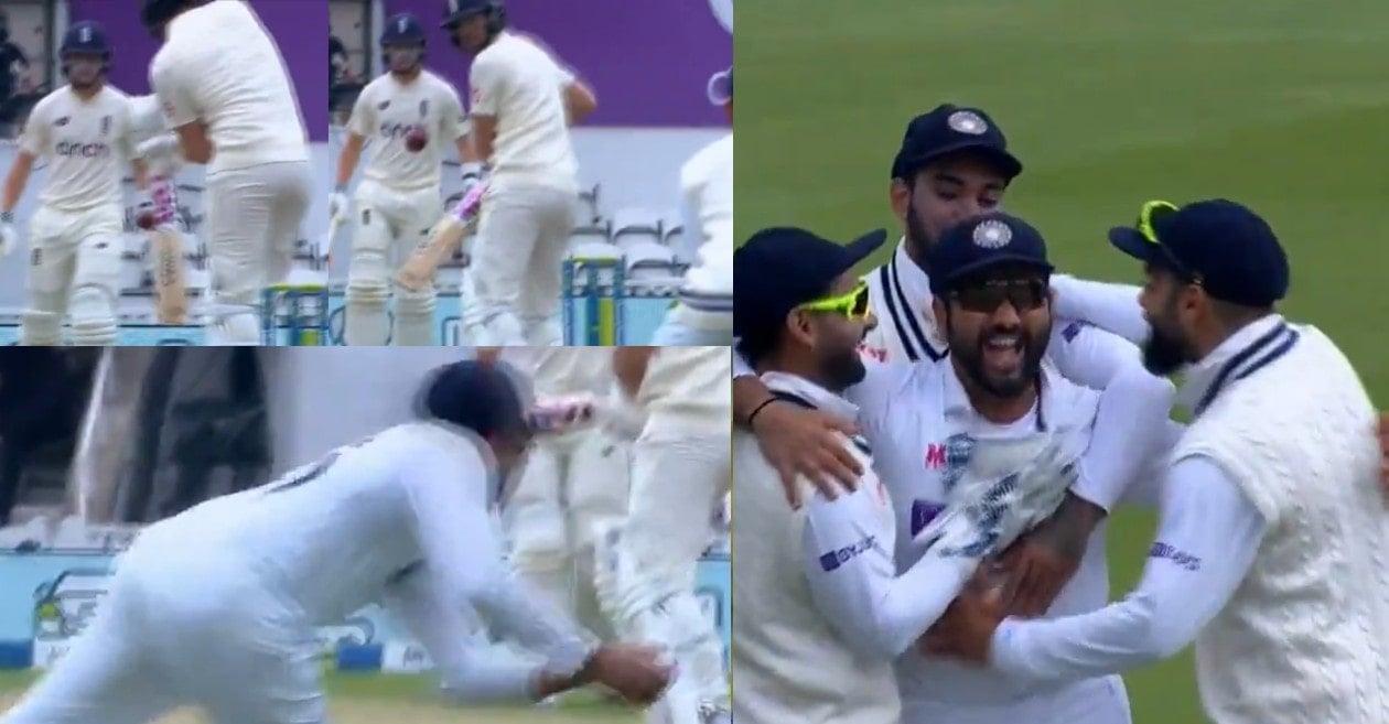 Rohit Sharma takes a brilliant catch to remove Dawid Malan