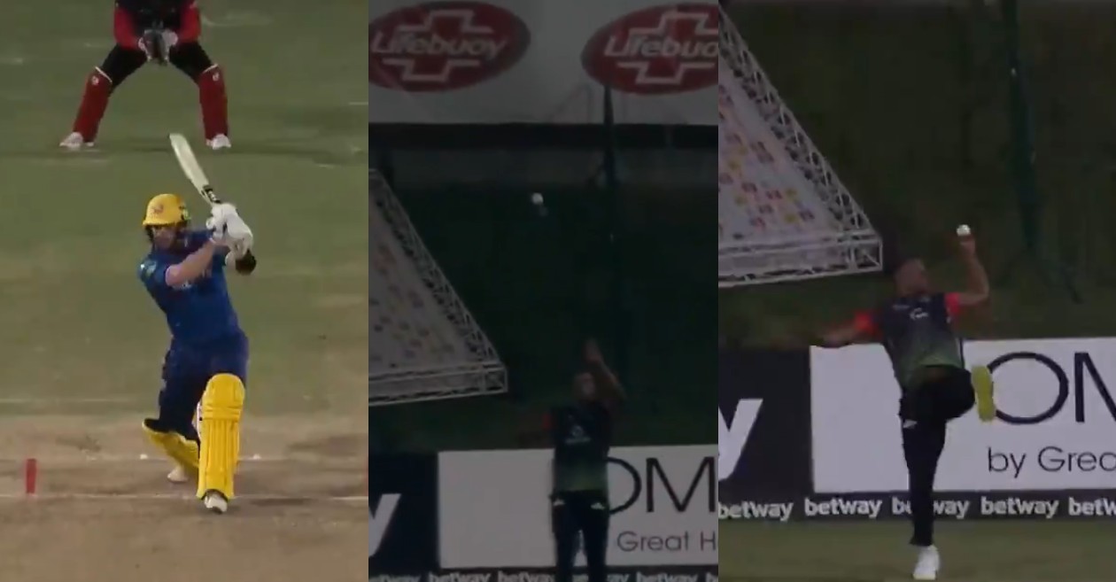 Sheldon Cottrell takes a spectacular catch in CPL 2021