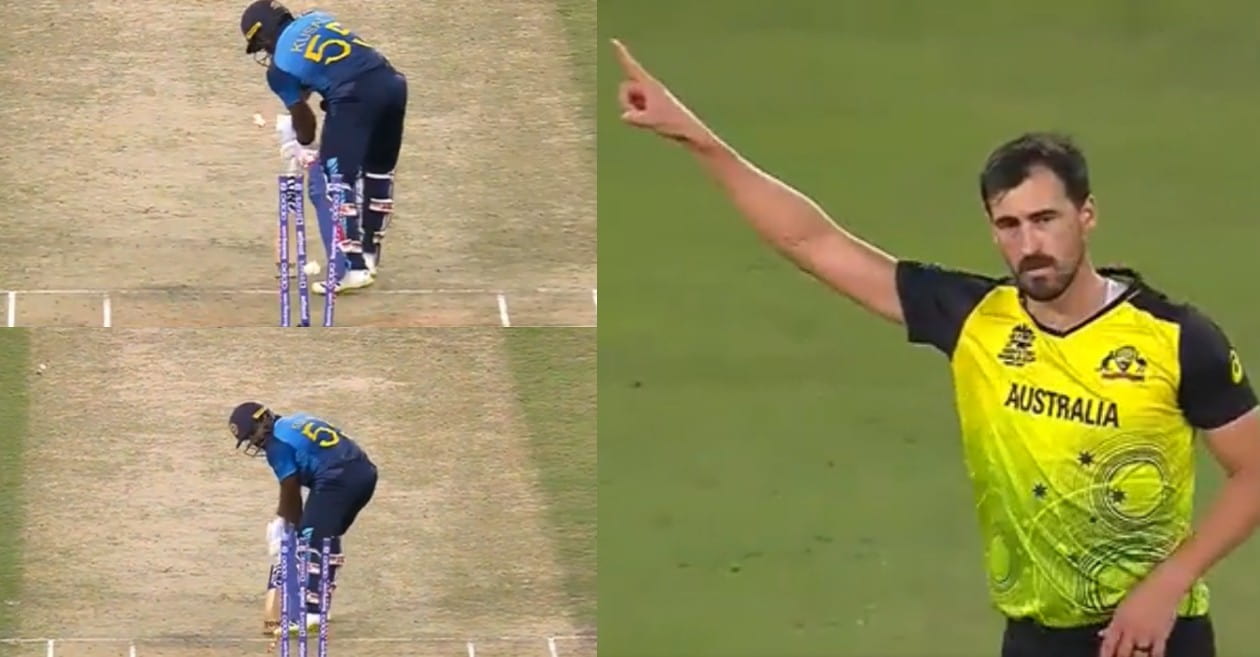 Mitchell Starc cleans up Kusal Perera with a toe-crushing yorker