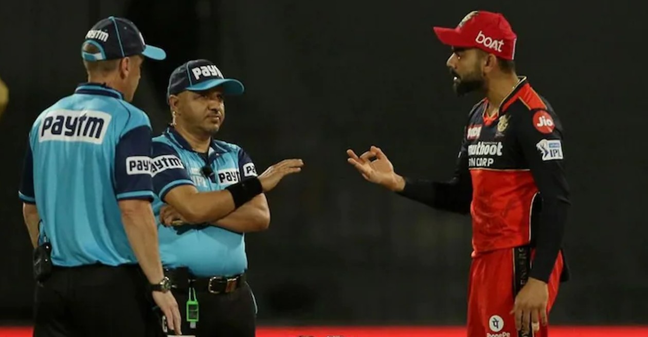 Virat Kohli was seen arguing with umpires in IPL 2021 Eliminator