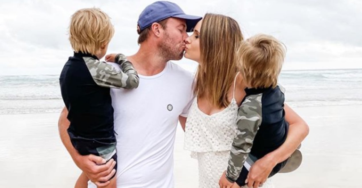 AB de Villiers with his wife and kids