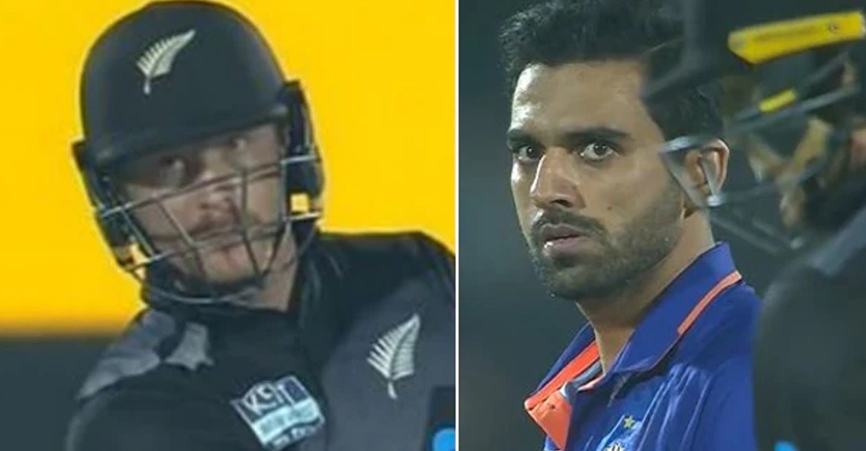 WATCH: Deepak Chahar stares at Martin Guptill after dismissing him during India vs New Zealand first T20I