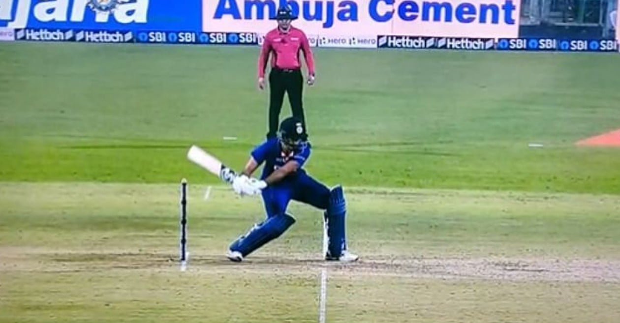 WATCH: Harshal Patel’s hit-wicket dismissal against New Zealand