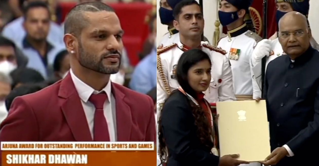 WATCH: Shikhar Dhawan, Mithali Raj conferred with National Sports Awards by President Ram Nath Kovind