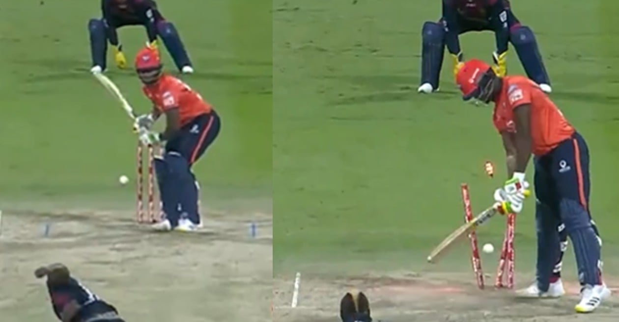 WATCH: Andre Russell shatters Romario Shepherd’s stumps with a ripping yorker in the T10 final