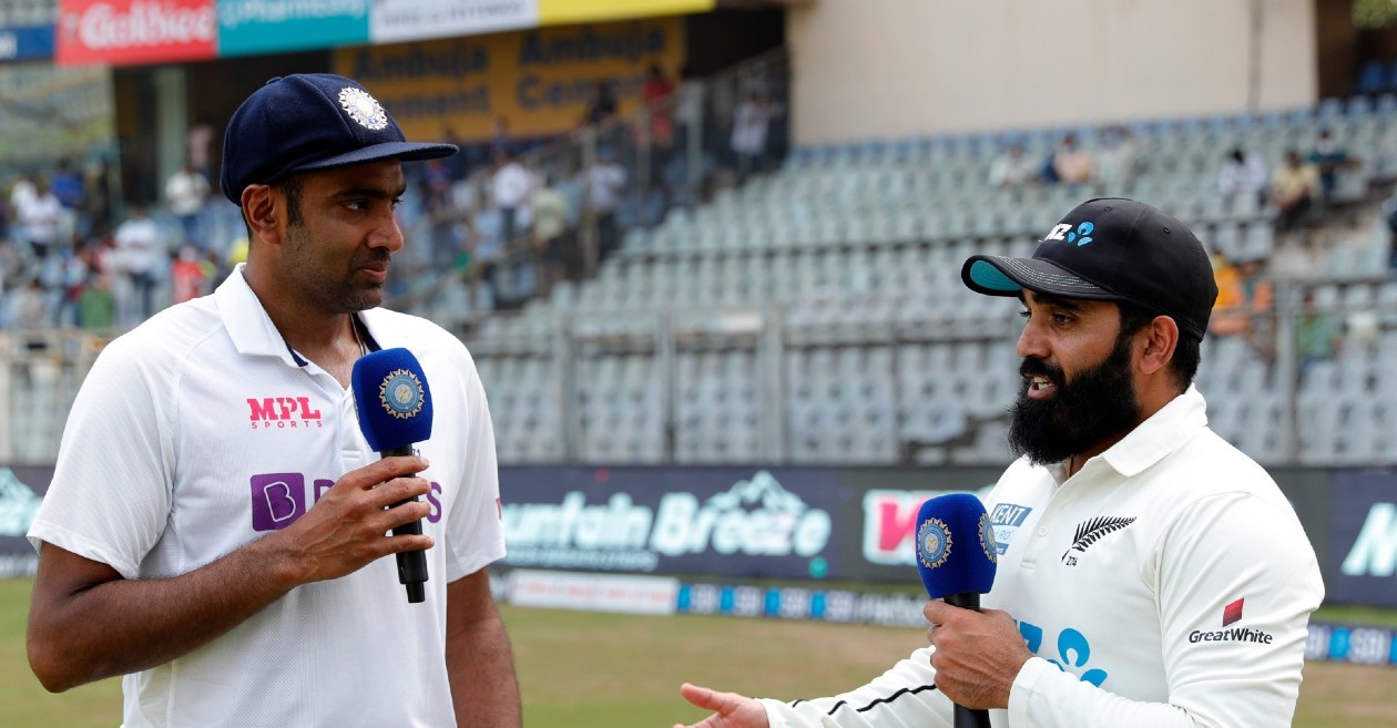 WATCH: New Zealand spinner Ajaz Patel receives a special gift from Team India