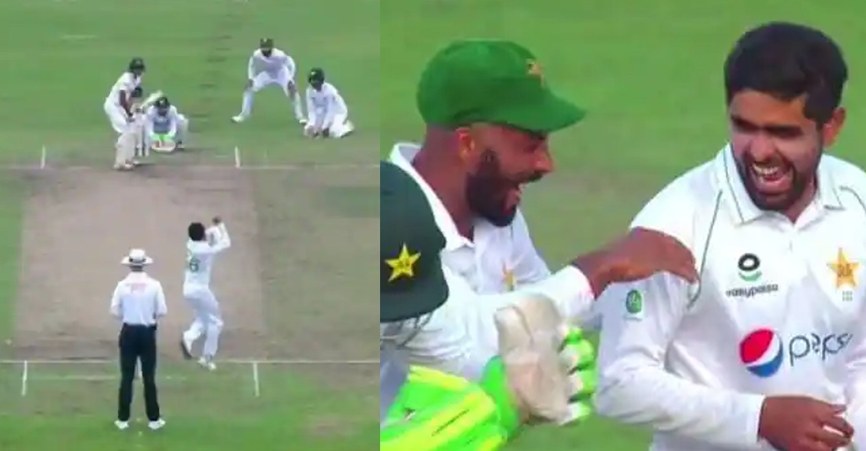 WATCH: Pakistan captain Babar Azam removes Mehidy Hasan to claim his maiden Test wicket