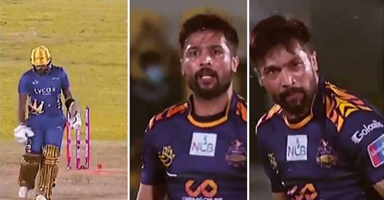 WATCH – Mohammad Amir gives a fiery send-off to Avishka Fernando after shattering latter’s stumps