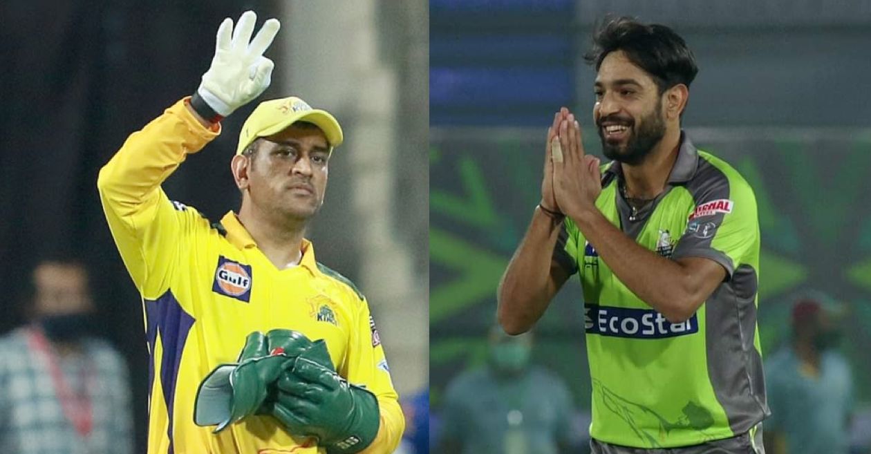 Pakistan’s Haris Rauf receives an MS Dhoni signed “7” jersey; see pics