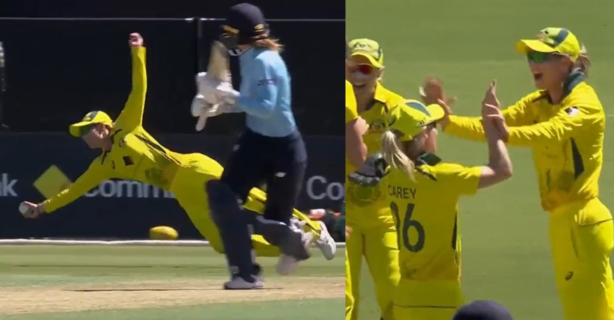 Meg Lanning grabs a stunner in the slips