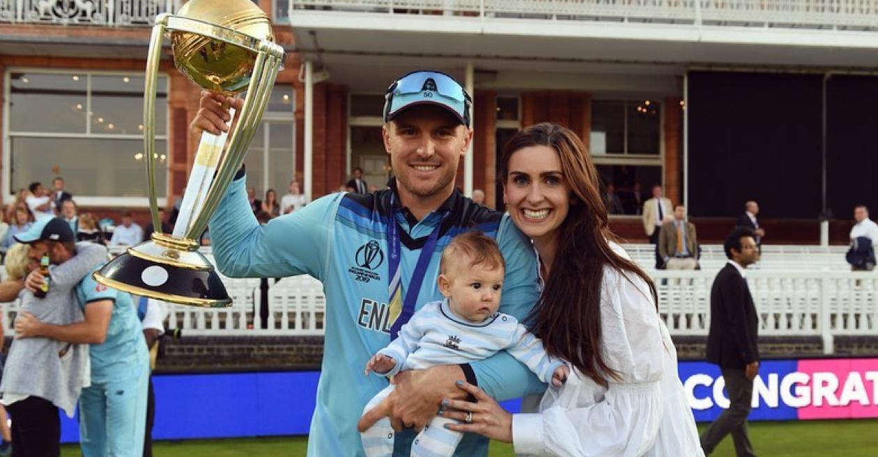 Jason Roy with his wife and daughter